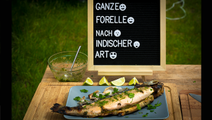 Forelle nach indischer Art