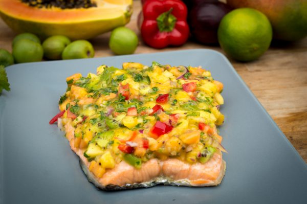 Lachs mit Frucht Topping
