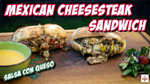 Mexican Cheesesteak Sandwich mit Salsa con Queso