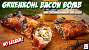 Grünkohl Bacon Bomb mit Carolina Mustard BBQ Sauce