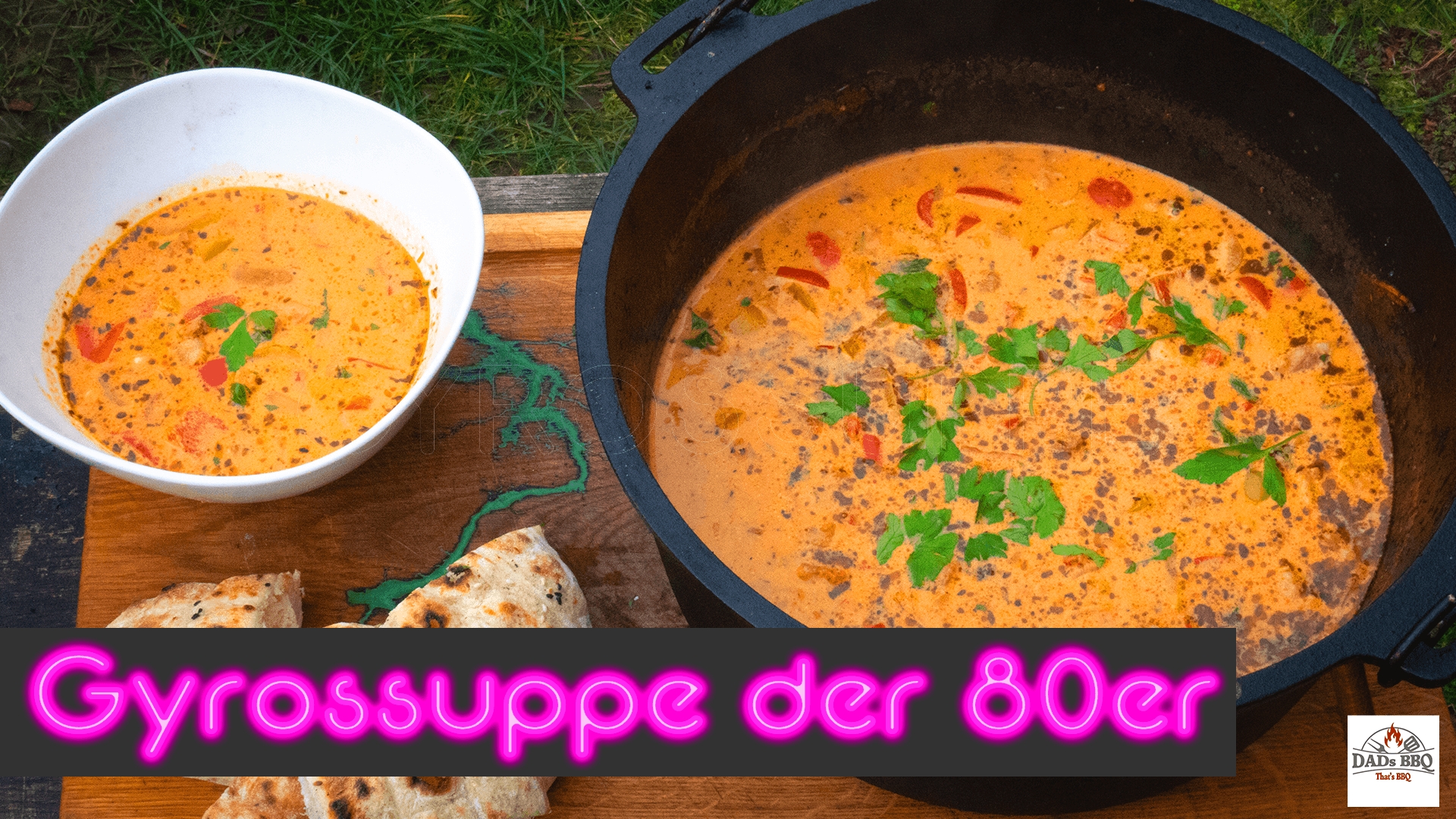 Gyrossuppe aus dem Dutch Oven - Die Suppe der 80er - Barbecue Rezepte