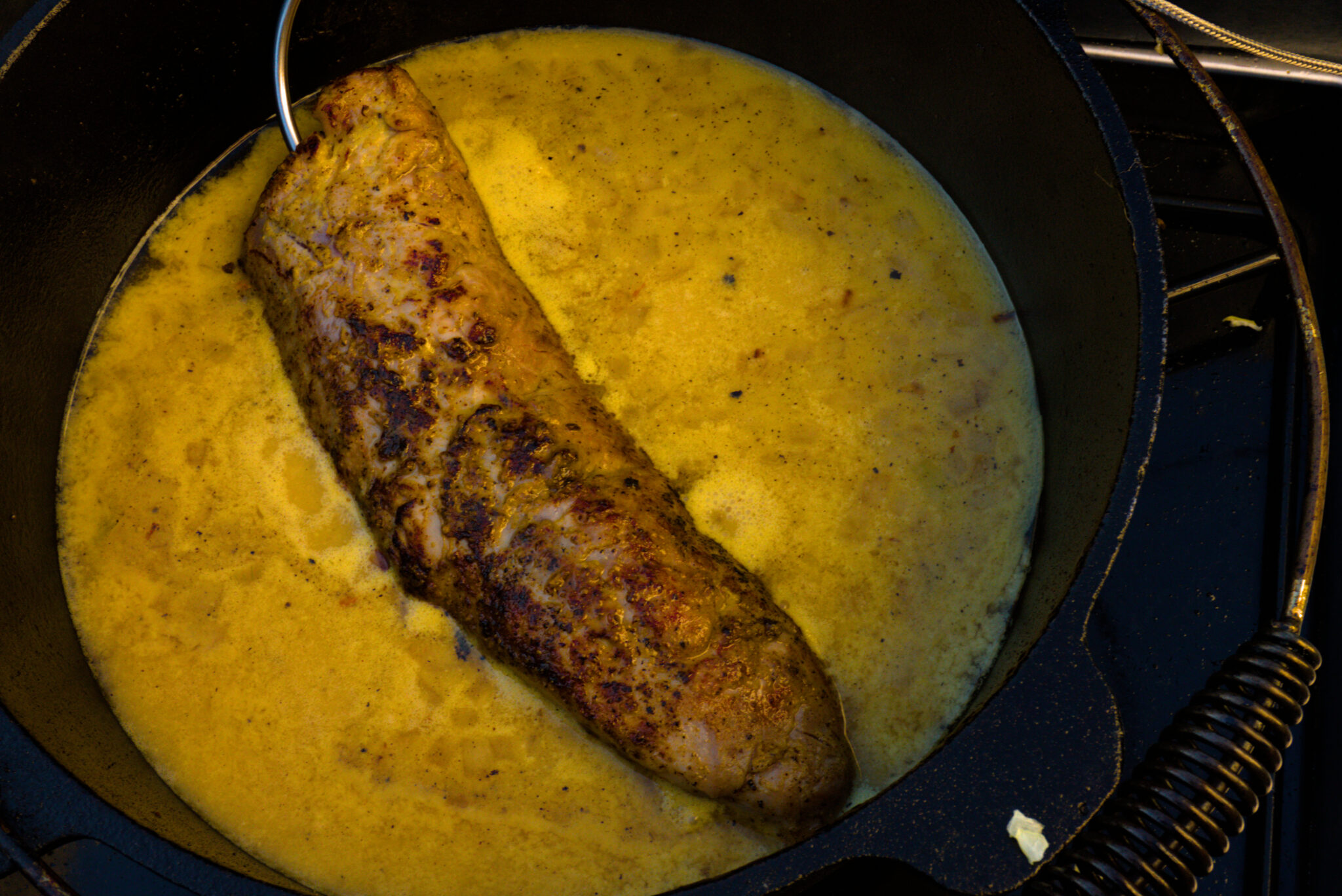 Schweinefilet in Senf Honig Sauce aus dem Dutch Oven - Barbecue Rezepte