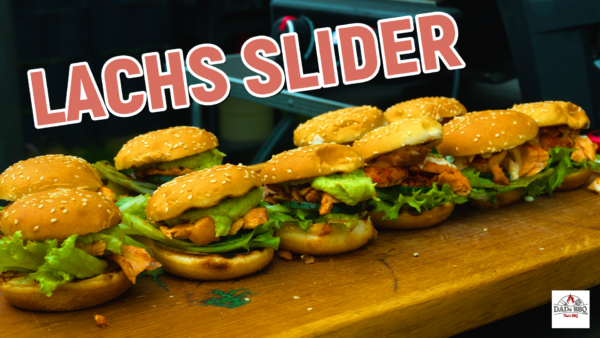 Pulled Lachs Burger mit zwei Saucen