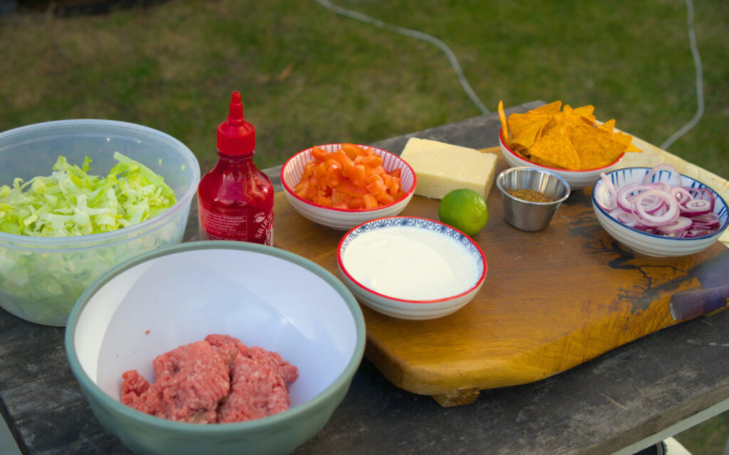 Zutaten für einen Taco Bell Wrap