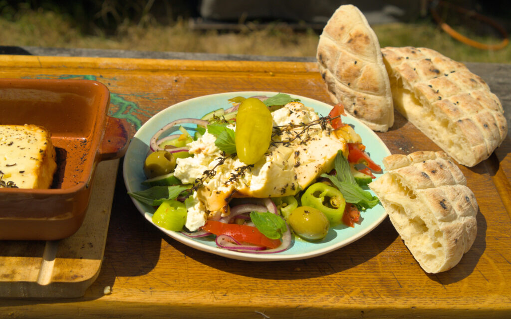 gegrillten Feta Salat