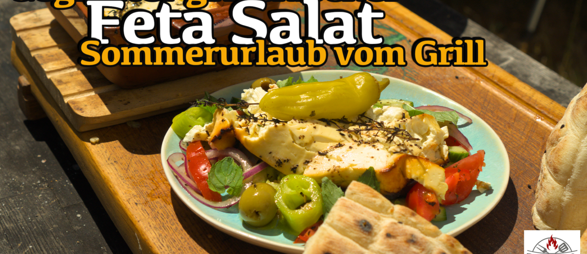 Gegrillten Feta Salat mit Pinienkernen
