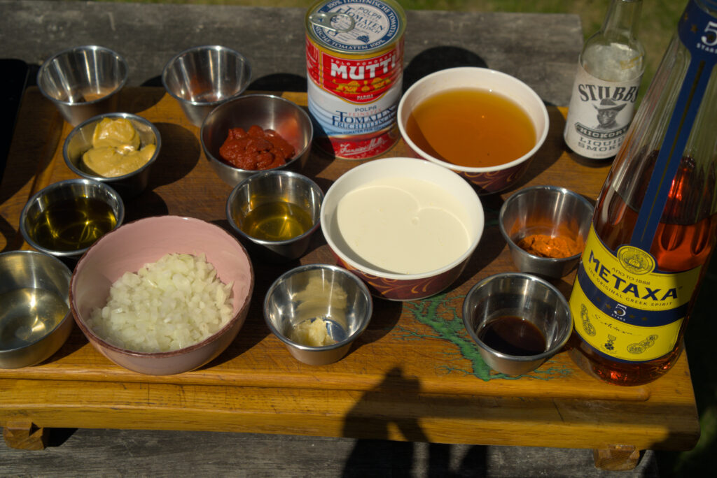 Zutaten BBQ Metaxa Sauce