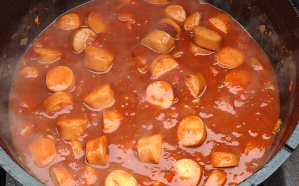 Currywurst Suppe mit Malzbier Currywurst Suppe mit Malzbier