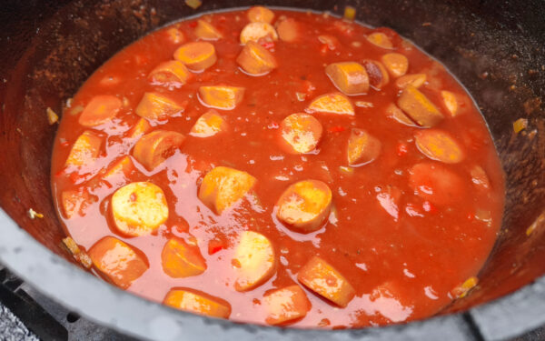 Currywurst Suppe mit Malzbier Currywurst Suppe mit Malzbier