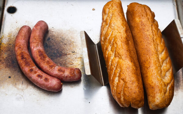 Wurst auf der Plancha