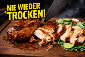 Sous Vide Hähnchenbrust vom Grill mit Black Garlic Coffee Glace – garantiert saftig!