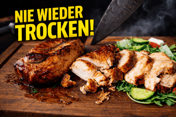 Sous Vide Hähnchenbrust vom Grill mit Black Garlic Coffee Glace – garantiert saftig!