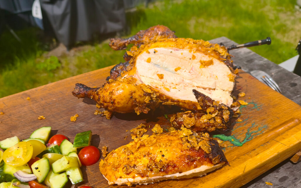 Knuspriges Hähnchen aus dem Smoker