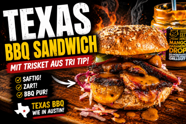 Texas Brisket Sandwich mit Trisket und Grill Pickles