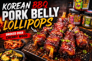 Korean BBQ Style Pork Belly Lollipops vom Smoker