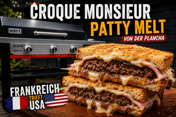 Croque Monsieur Patty Melt von der Plancha – Frankreich trifft USA