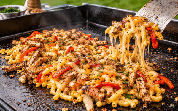 Gyros Käse Spätzle von der Plancha Gyros Käse Spätzle von der Plancha